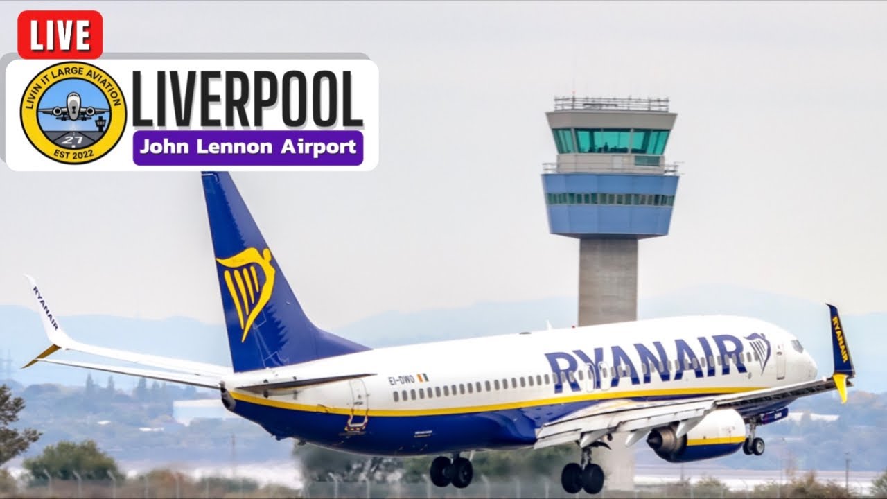🔴LIVE🔴 Windy💨 Liverpool Airport (LPL) Plane Spotting **Ryanair Bird ...