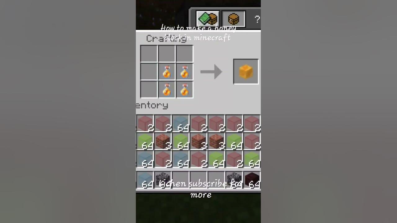 how-to-make-honey-block-in-minecraft-minecraftshorts-youtube