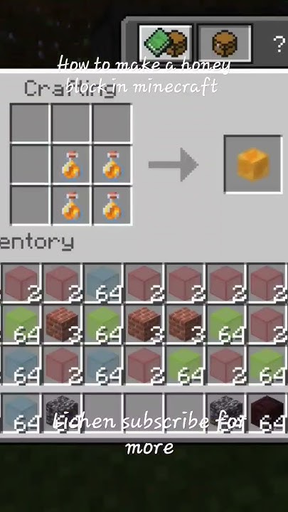 how-to-make-honey-block-in-minecraft-minecraftshorts-youtube