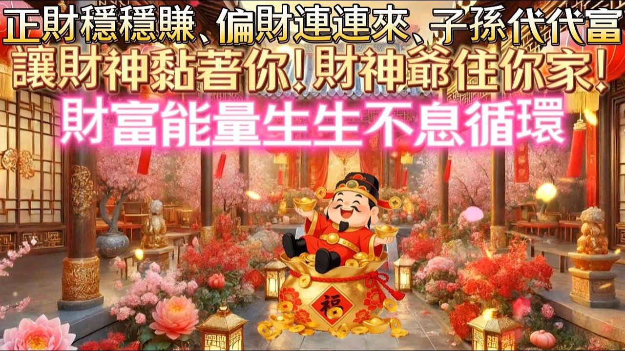 正財穩穩賺、偏財連連來、子孫代代富｜讓財神黏著你！財神爺住你家！｜財富能量生生不息循環｜吸引力法則調頻能量音樂