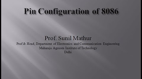Lecture3 Microprocessor 8086 Pin Configuration  common pin min  max mode