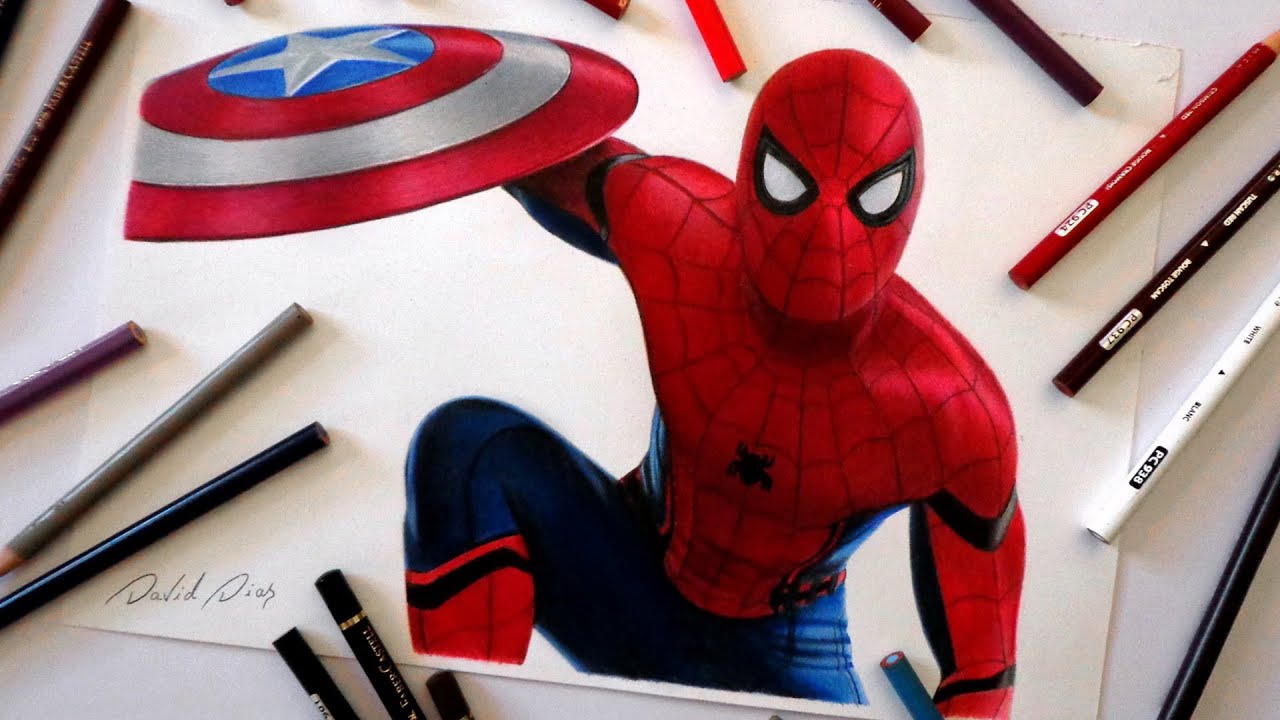 Featured image of post Speed Drawing Spiderman Also in this step you will draw in spiderman s chest by connecting his arms to his head and giving him a partial back