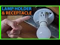 How To Install a Light With an Outlet - Porcelain Lamp Holder & Grounded Receptacle