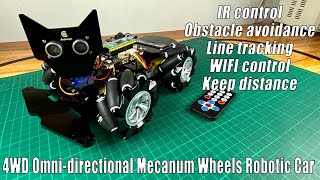 4WD Omni-directional Mecanum Wheels Robotic Car Kit with Raspberry Pi Pico @sritu_hobby