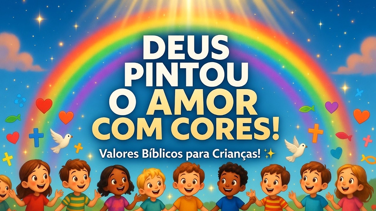 As Cores do Amor de Deus! ❤️🌈 Música Gospel Infantil para Ensinar Fé, Esperança e Amor