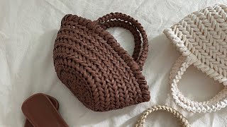 헤링본 무늬를 쉽게✨ 미니 마르쉐백 뜨기 Crochet marché bag