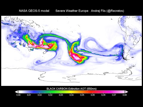 Massive smoke cloud from the Australian fires, circles around the hemisphere /FA