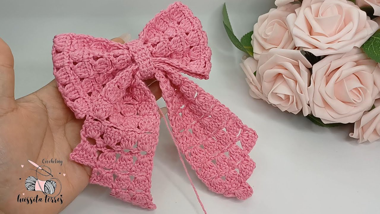 ¡NUEVO!✅️¡QUEDO INCREIBLE! LO TEJI Y RESULTO EL MOÑO MÁS HERMOSO A CROCHET TEJIDO FÁCIL Y RÁPIDO
