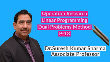 Linear Programming#Dual Problem  in Simplex Method #Part-13# Operation Research#O.R.Q.T# M.Com/CA
