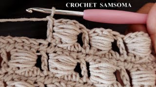 جديد غرز الكروشي/ كروشيه غرزة مجسمة تكرار سطرين لعمل بطانيات ومفارش روعة / Crochet Stitches tutorial