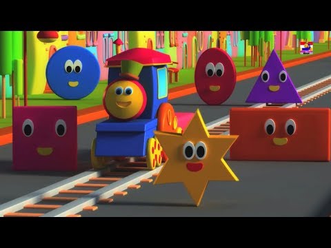 bob kereta api | bentuk lagu | sajak pendidikan | belajar bentuk | Kids Songs | Bob Shape Train