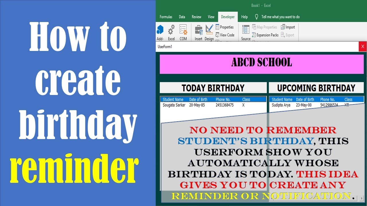How To Create Birthday Reminder In Excel Using Userform ListBox how-to-create-birthday-reminder-in-excel-using-userform-listbox