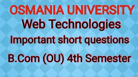 Web Technologies Important Short Questions B.Com ( OU ) 4th Semester