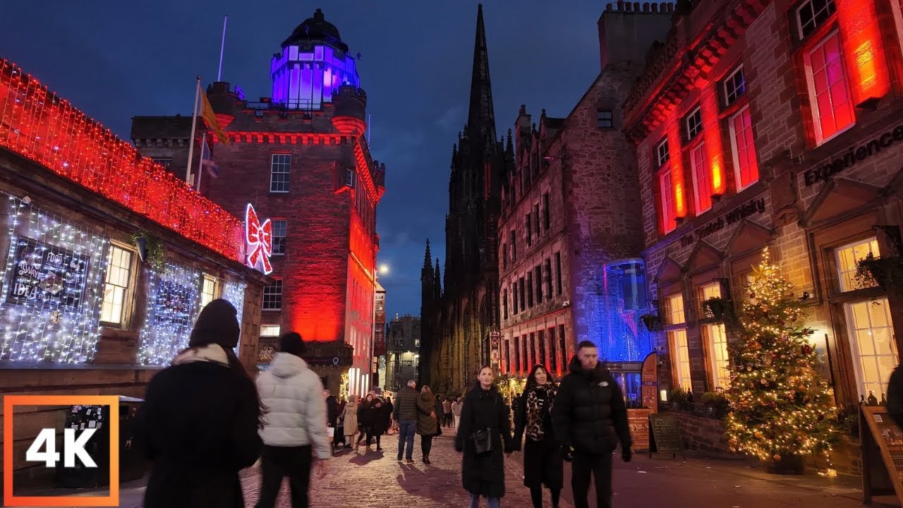 Edinburgh City Nightlife | Vida nocturna ciudad de Edinburgh • 4K  City Night Noviembre 2025