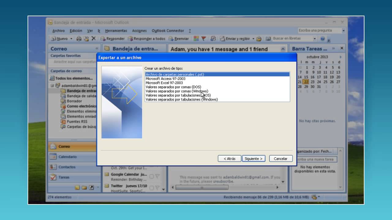 Movistar Como Exportar Los Contactos De Microsoft Outlook 07 Youtube