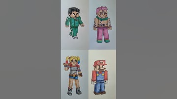 Every day I draw one MINECRAFT character | Pixel Compilation #shorts #minecraft #minecraftcharacters