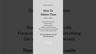 How to master time #viral #quotes #foryou #lifechangingthoughts #shorts #mindset