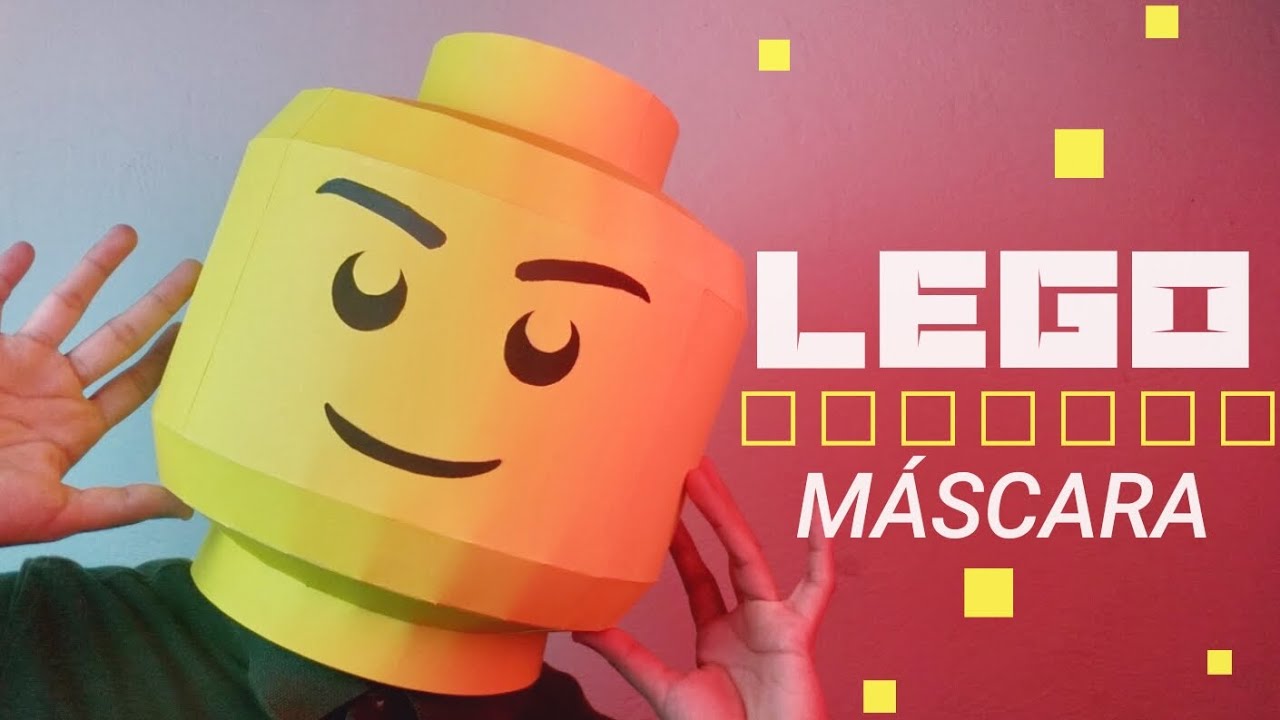 Prima preferir temblor Como hacer una MÁSCARA de cabeza LEGO con PAPEL DIY | Momuscraft - YouTube