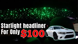 Installing Starlight Headliner on a Dodge Charger (Rolls Royce starlight Mod) (DIY)