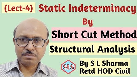 (Lect-4), Static Indeterminacy by Short Cut Method, Structural Analysis.