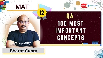 MAT 2021 | 100 Most Important Concepts | Quants | Bharat Gupta | Unacademy CATalyst