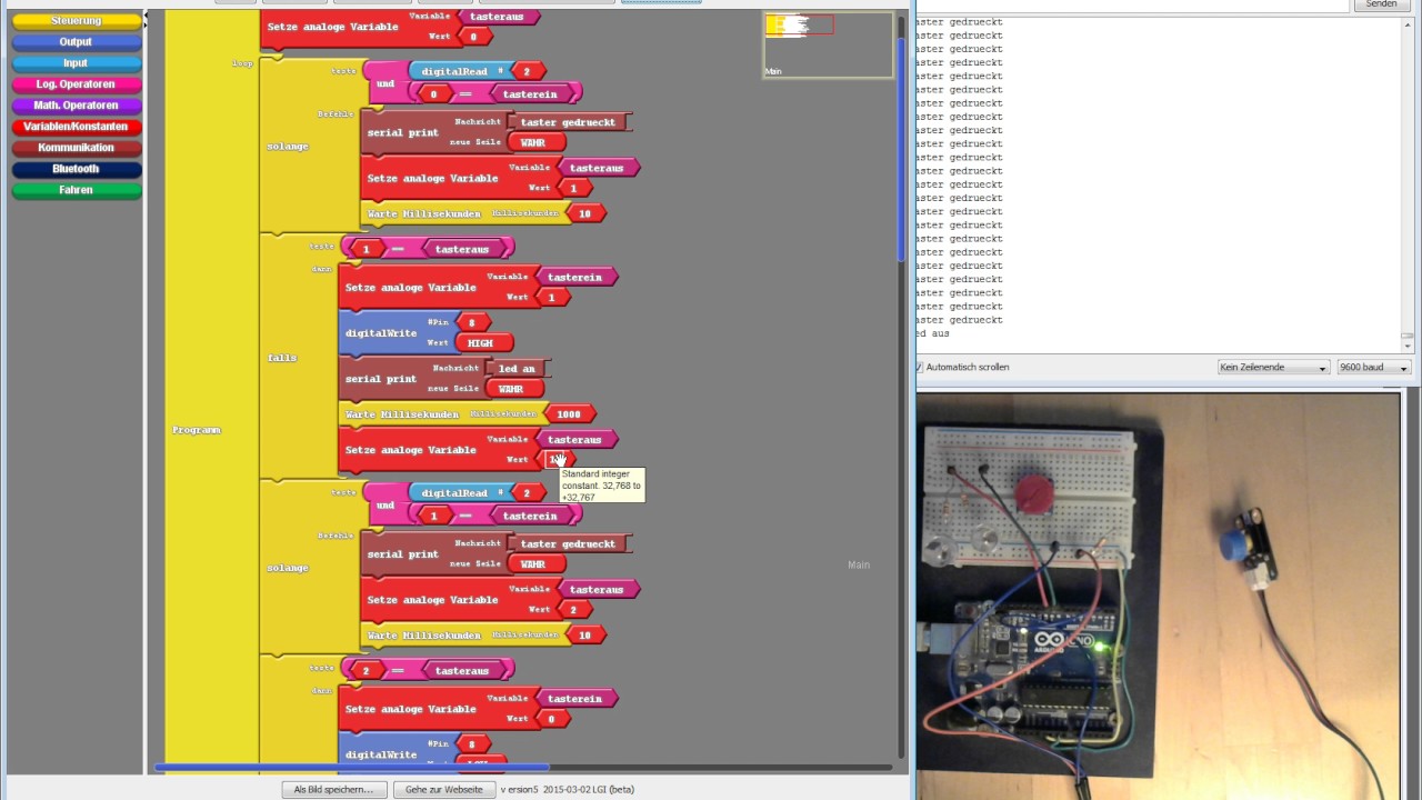 ardublock Taster nach loslassen schalten tutorial - YouTube