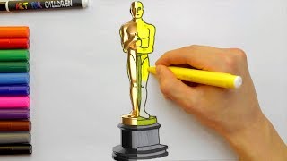 Comment dessiner la statue des Oscars pour enfants | Livre de coloriage pour les tout-petits