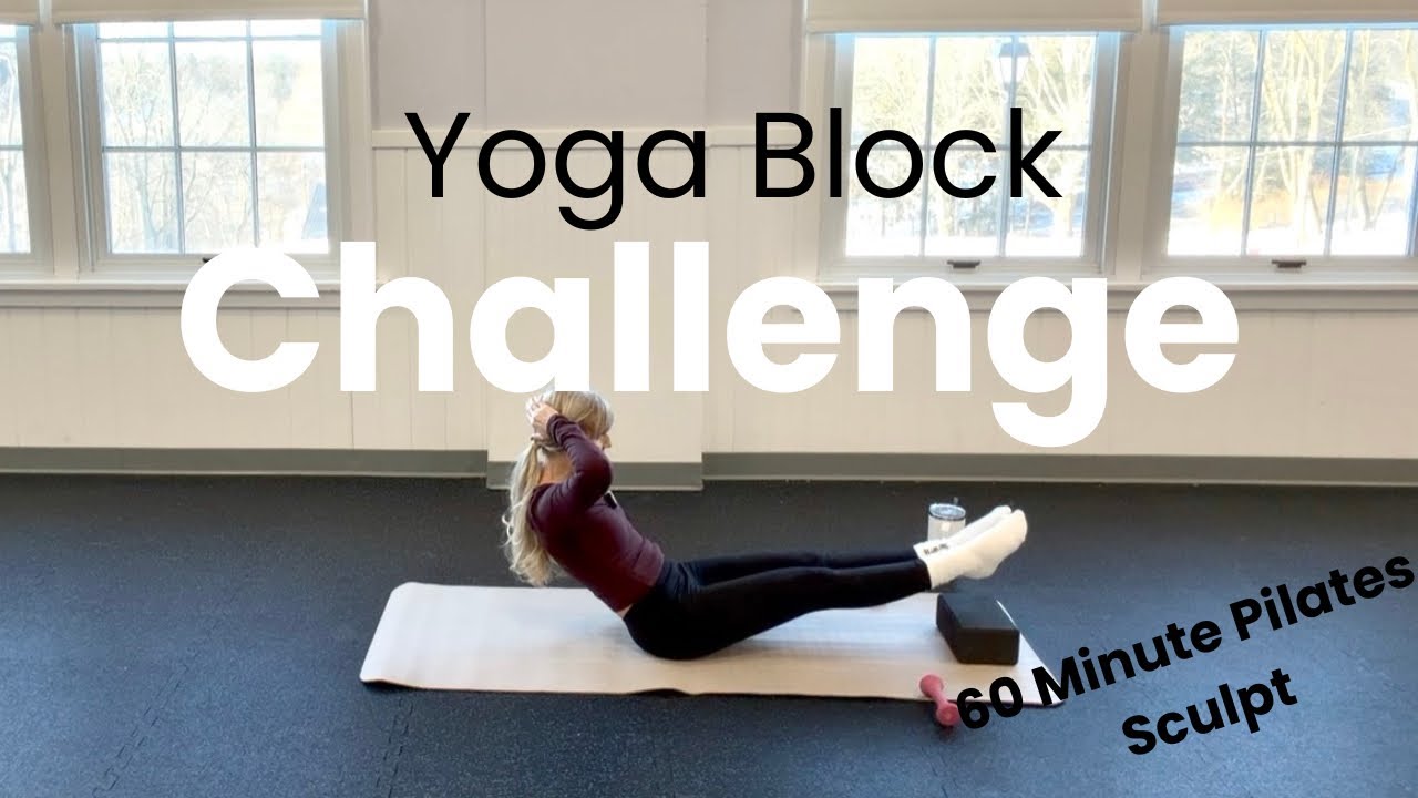 Сложная йога с блоком и гантелями | Укрепление мышц кора | 60 минут | Пилатес на коврике