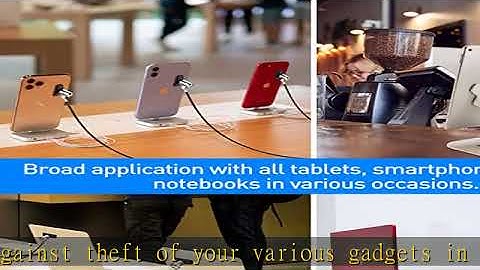 AboveTEK Laptop Lock, Tablet Lock Security Cable, 2 Keys Durable Steel iPad Locking Kit w/Adhesive