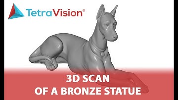 3D scan of a bronze statue of a dog