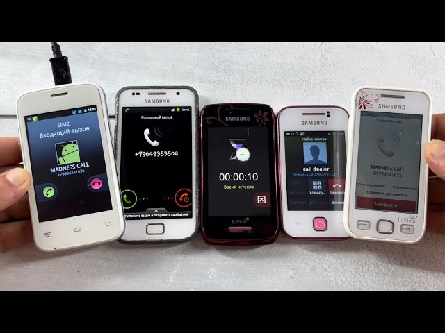 Incoming Call Fly IQ 239 vs Samsung S5360 vs Hello Kitty vs Samsung i900i vs La Fleur Five Phones class=