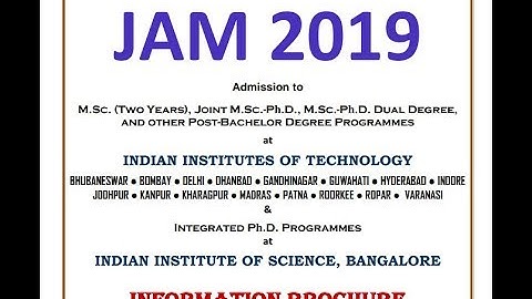 IIT Kharagpur JAM M.Sc Online Form 2019