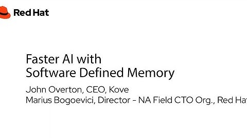 Faster AI with Software Defined Memory