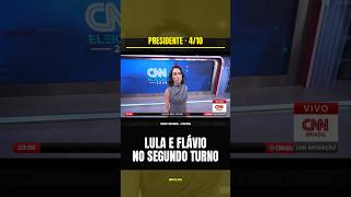 CNN anuncia: Lula e Flávio Bolsonaro vão ao segundo turno