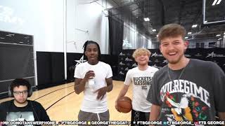 George Reacts To Me \& Polo G Teamed Up And Went CRAZY! 2v2 Basketball In LA!