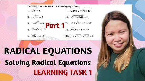 RADICAL EQUATIONS|WEEK 8 LEARNING TASK 1 PART 1|@LoveMATHTV
