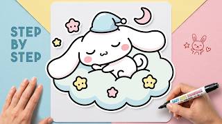 How to Draw Cinnamoroll Sleeping on a Cloud ☁️ Easy Sanrio Drawing Tutorial