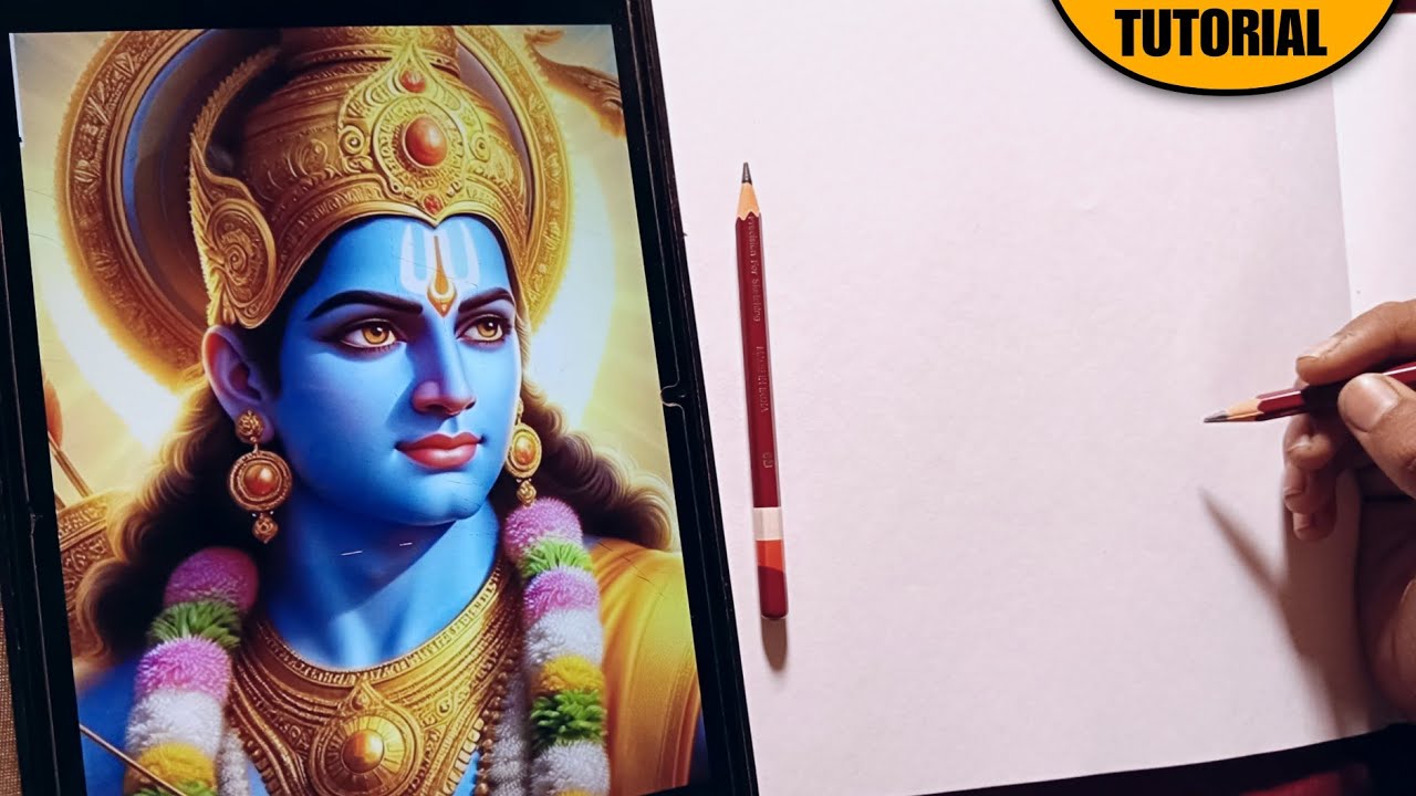 How To Draw Shree Ram ji 🔥 Ram Navami Drawing 😍 Grid Method - YouTube