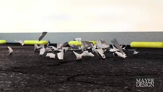 Paper debris - 3 wind scenarios - alembic