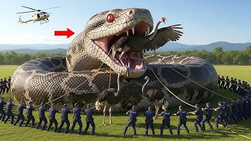 Brave Wildlife Heroes Rescue Ostrich from Deadly Giant Python Attack 🐍