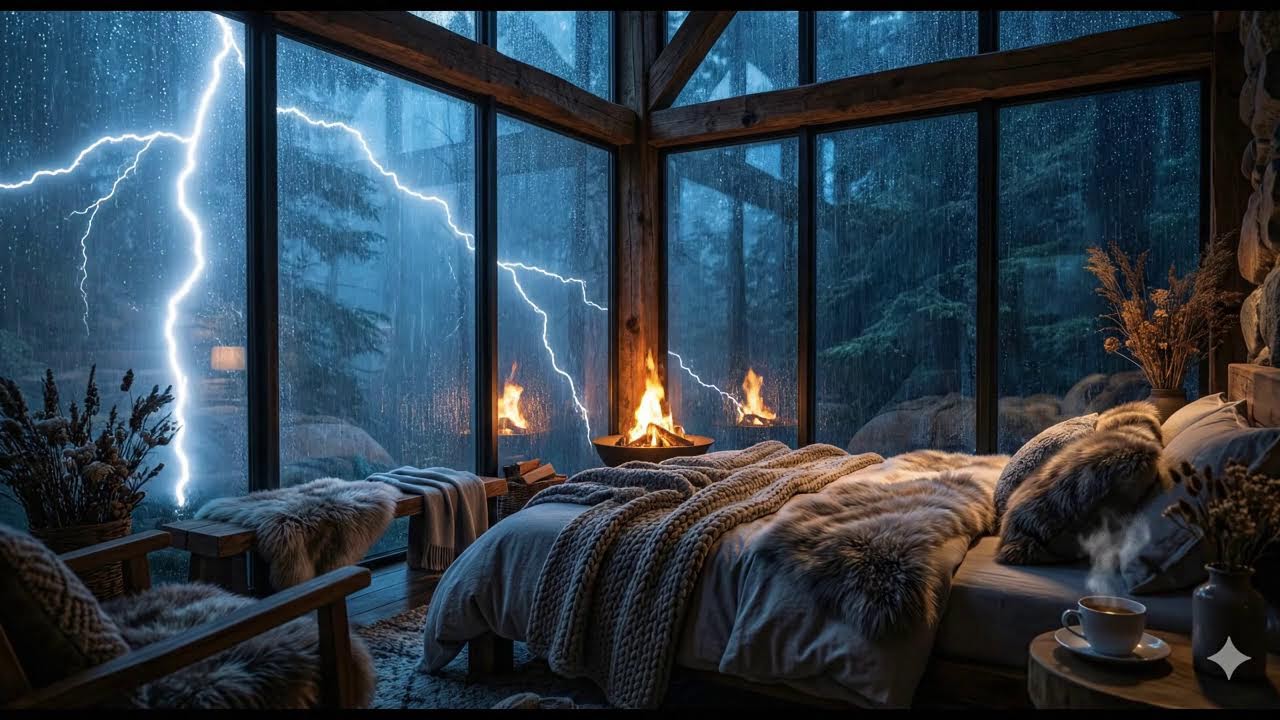 Thunderstorm and Rain for Meditation, Relaxing Sleep, and Emotional Healing