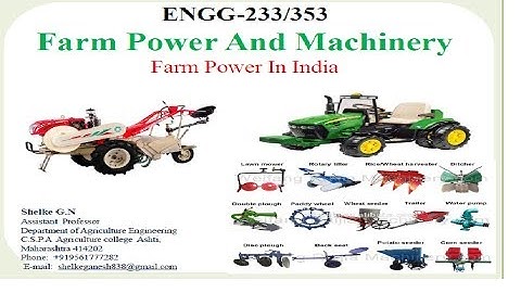 Farm Power And Machinery