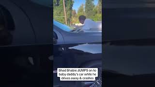 Bhad Bhabie Crashes Out And Jumps Onto Baby Daddys Car As He Drives Off