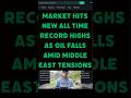 Market Hits New All Time Record Highs As Oil Falls Amid Middle East Tensions