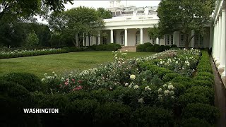 White House Rose Garden set for first lady speech