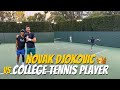 Novak djokovic vs college tennis player  some good points won by govind nanda against the goat