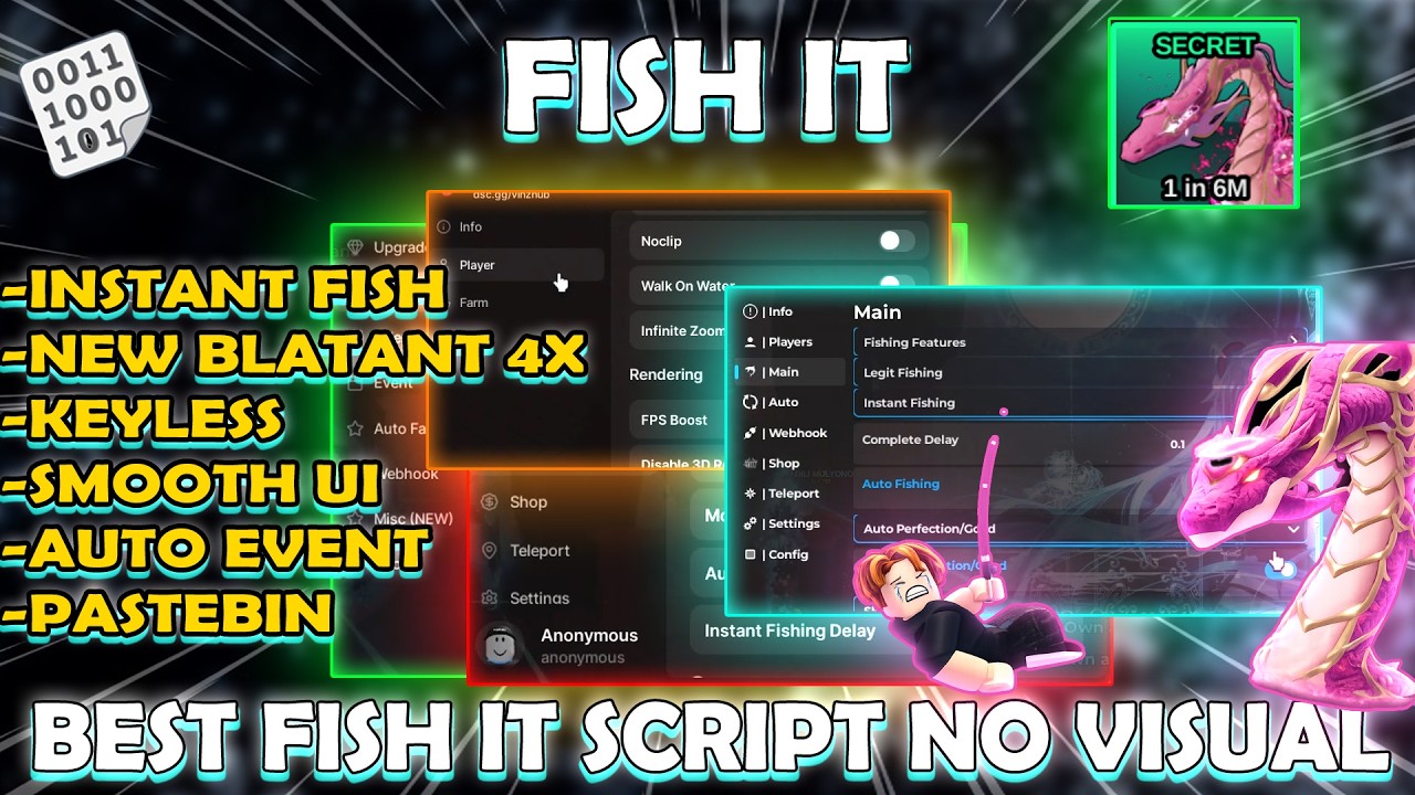 ️ BEST FISH IT SCRIPT 2026 PASTEBIN!!! | INSTANT FISH, BLATANT 4X, AUTO ...