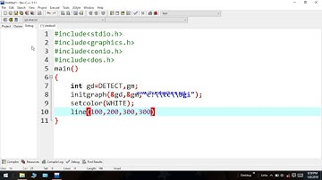 How to draw a line from C programming with using graphics.h function