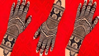 Easy Mehndi Design For Beginners | Full hand Bridal Arabic Flower Mehndi Design |Simple bhrwa Mehndi