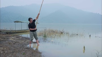 Fishing, Warm Dinner With Crispy Fried Wild Taro: River Survival | EP.514